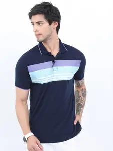 HIGHLANDER Men Colourblocked Polo Collar Slim Fit T-shirt