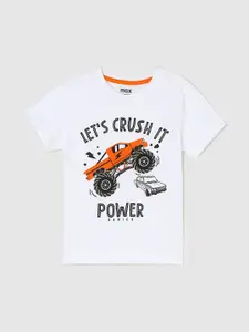 max Boys Typography Printed Cotton T-shirt