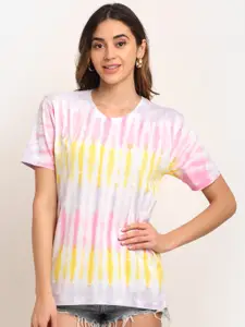 Ennoble Women Tie and Dye Loose Pure Cotton T-shirt