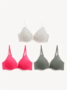 Marks & Spencer Pack Of 3 Lightly Padded All Day Comfort Underwired T-shirt Bra