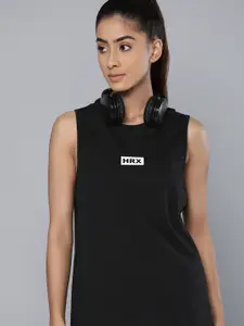 HRX by Hrithik Roshan Women Brand Logo Pure Cotton Sleeveless T-shirt