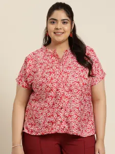 Sztori Plus Size Floral Printed Casual Shirt