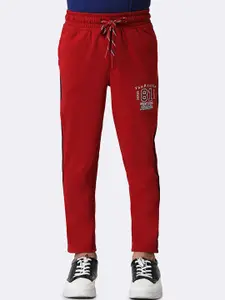 Van Heusen Boys Mid-Rise Printed Cotton Smart Tech Easy Stain Release Track Pants