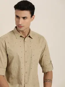 Moda Rapido Men Pure Cotton Slim Fit Geometric Printed Casual Shirt