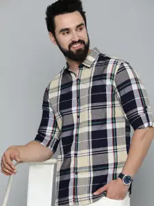 HERE&NOW Men Pure Cotton Slim Fit Checked Casual Shirt