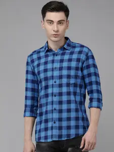 Voi Jeans Men Buffalo Checked Slim Fit Casual Pure Cotton Shirt