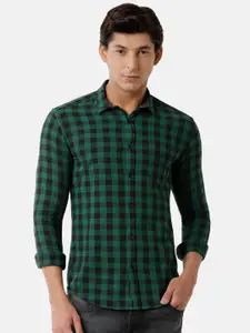 Voi Jeans Men Slim Fit Buffalo Checked Casual Cotton Shirt