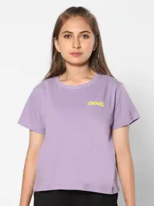 TeenTrums Girls Typography Printed Cotton T-shirt