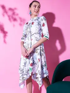Stylecast X Hersheinbox Floral Print Shirt Midi Dress