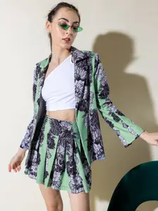 Stylecast X Hersheinbox Women Floral Printed Skirt & Blazer Co-Ords Set