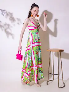 Stylecast X Hersheinbox Graphic Print Shoulder Straps Maxi Dress