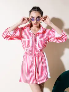 Stylecast X Hersheinbox Striped Shirt Mini Dress