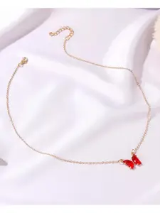 Pinapes Gold-Plated Crystal Butterfly Necklace