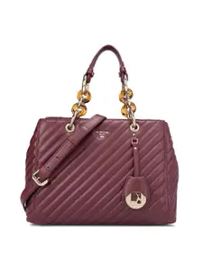 Da Milano Leather Structured Satchel with Quilted