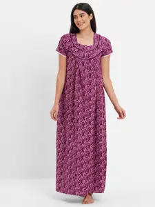 SDL by Sweet Dreams Women Floral Printed Maxi Nightdress