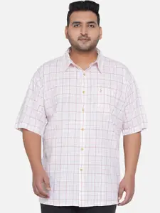 Santonio Men Plus Size Checkes Cotton Casual Shirt