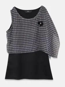 Monte Carlo Checked Round Neck Layered Top