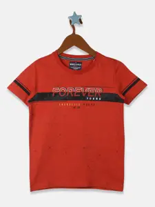 Monte Carlo Boys Typography Printed Cotton T-shirt