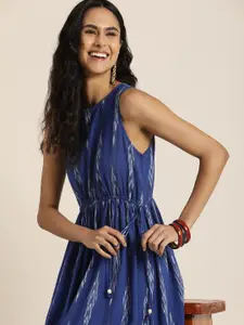 Taavi Ikat Printed A-Line Midi Dress