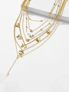 Jewels Galaxy Set Of 6 Gold-Plated Necklace