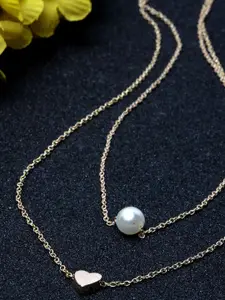 Jewels Galaxy Brass Gold-Plated Layered Necklace