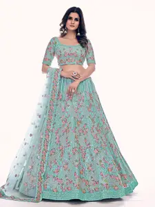 Fusionic Embroidered Semi-Stitched Lehenga & Unstitched Blouse With Dupatta