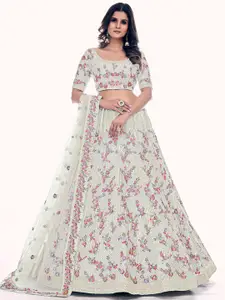 Fusionic Embroidered Semi-Stitched Lehenga & Unstitched Blouse With Dupatta