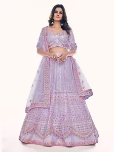 Fusionic Embroidered Semi-Stitched Lehenga & Unstitched Blouse With Dupatta