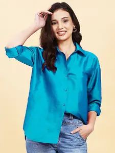 A.T.U.N. A T U N Women Rose Relaxed Party Shirt