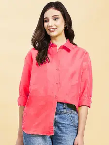 A.T.U.N. A T U N Women Rose Relaxed Party Shirt