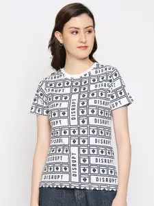 Disrupt Women Typography Printed Cotton T-shirt