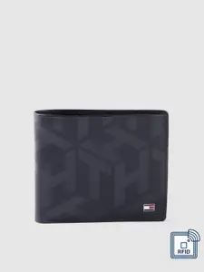 Tommy Hilfiger Men Printed Leather Two Fold Wallet