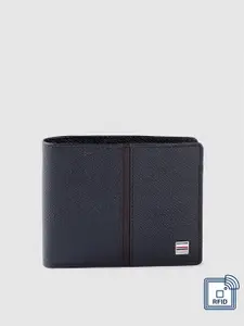 Tommy Hilfiger Men Textured Leather Two Fold Wallet