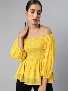 Sera Off-Shoulder Smocked Empire Top