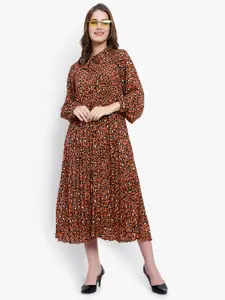 DRIRO Animal Printed Midi Dress