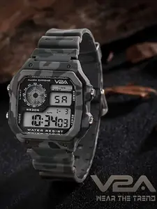 V2A Men Textured Dial & Straps Multi Function Sports Digital Watch- V2A-1299-Grey-Camo-01