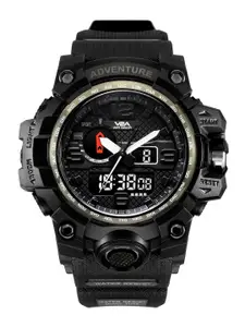V2A Men Textured Dial & Straps Analogue and Digital Multi Function Watch-V2A-1545-Black-01