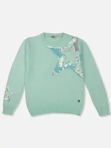 Gini and Jony Girls Embellished Woolen Pullover