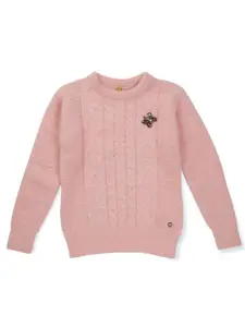 Gini and Jony Girls Cable Knit Pullover Wool Sweater