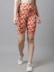 PERFKT-U Women Printed Slim Fit High-Rise Cycling Sports Shorts