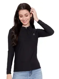 DIAZ Women Polo Collar Full Sleeve T-shirt