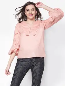 Sera Above The Keyboard Collar Puff Sleeves Pure Cotton Top