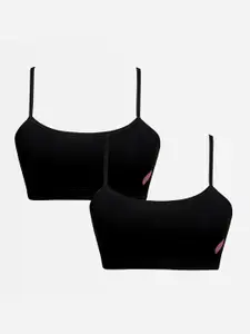 Sillysally Girls Pack of 2 Seamless Double Layer All Day Comfort Beginners Sports Bra