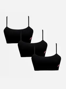 Sillysally Girls Pack of 3 Seamless Double Layer All Day Comfort Beginners Sports Bra