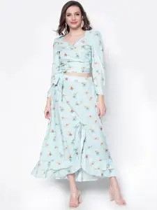 Sera Women Printed Top With Skirt Co-Ords