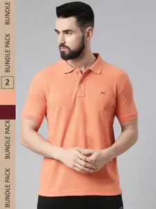 Force NXT Men Pack of 2 Polo Collar Super Combed Cotton T-Shirts
