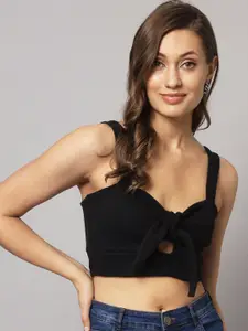 AAHWAN Sweetheart Neck Sleeveless Crop Fitted Top