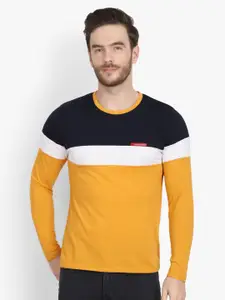 LE BOURGEOIS Men Colourblocked Slim Fit T-shirt