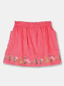 V-Mart Girls Embroidered A-Line Pure Cotton Skirt
