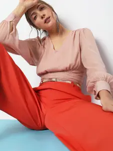 Vero Moda V-Neck Puff Sleeves Wrap Top